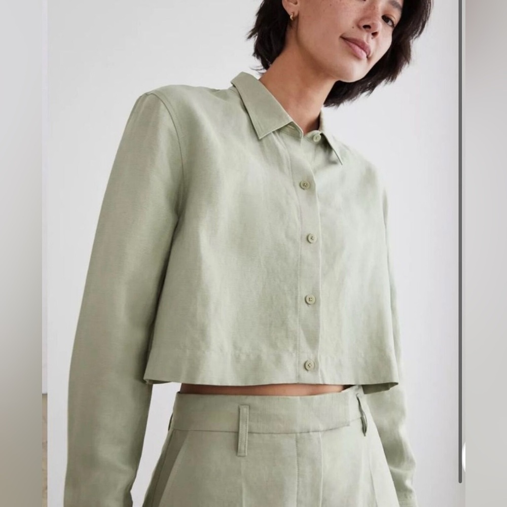 Aritzia Linen Set (green, size small) - Picture 2 of 10